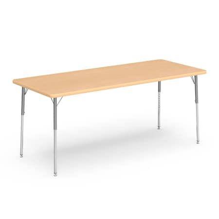 Virco 72 in. W, 30 in. L, 22-30 in. H, Fusion Maple Top / Beige Edge 483072